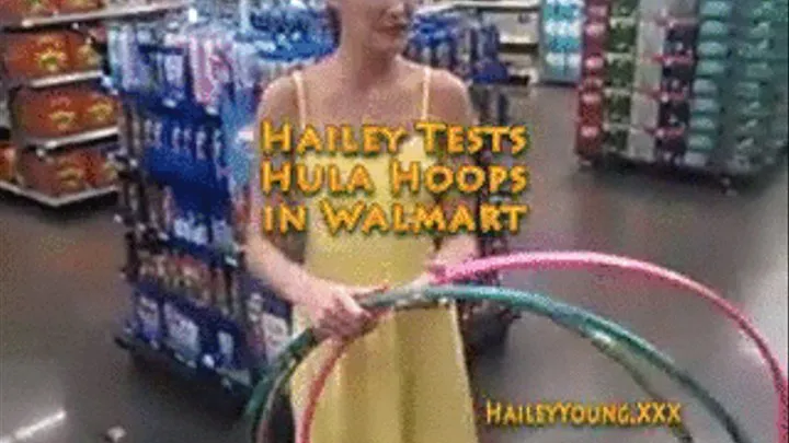 Hailey Young testing Hula Hoops in Walmart