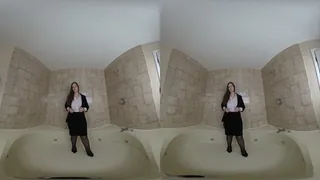Business outfit wetlook in VR