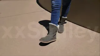 Uggs and Jeans in the fountain