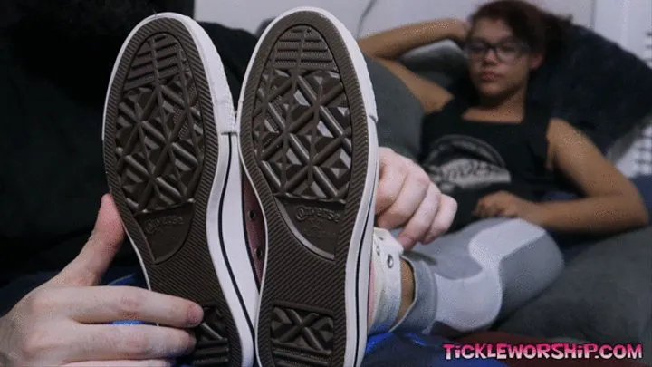 Scarlett Luna's Little Feet Tickle Worshipped Fresh out of Pink Converse!