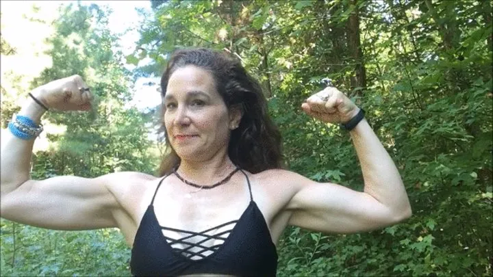 Bicep Flexing Milf Carrie Anne in the Woods