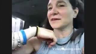 CarrieAnne close-up Bicep Bouncing in her Car