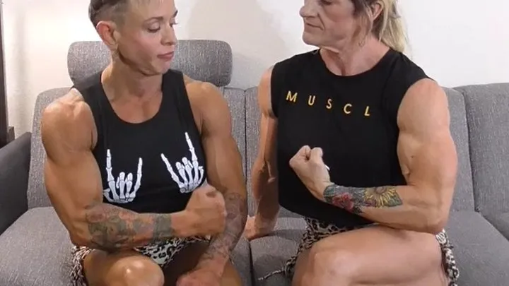 The Shredder Sisters Tryout Video with Armwrestling, Lift and Carries, Scissorholds, Bicep Flexing and more Tests of Strength!!