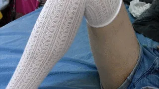 Calf Muscle Control In White Knit Socks