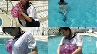 Schoolgirl Excitedly Swims After Class, She Forgot To Undress Her Uniform! - w-022 - Part 1 (Faster Download - )