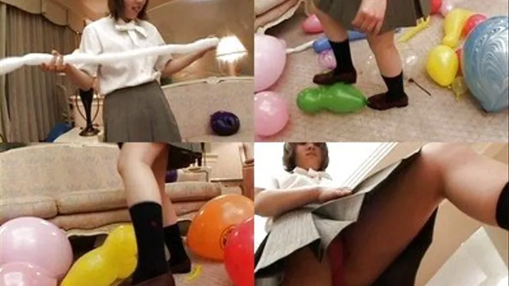 SCHOOLGIRL'S HORNINESS OVER BALLOONS!!! - Part 2 ( - AVI Format)