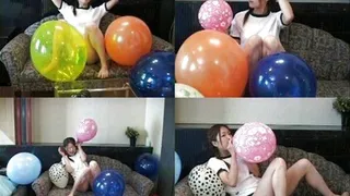 OUTDOOR BALLOON POPPING! - Part 1 ( - AVI Format)