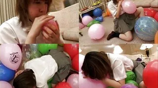 SCHOOLGIRL'S HORNINESS OVER BALLOONS!!! - Part 4 ( - AVI Format)