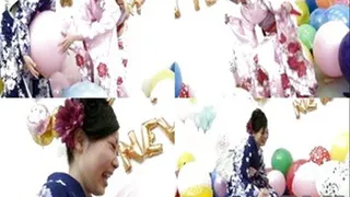 Japanese Girls Celebrate New Year By Balloon Blast!!! - Full version (Faster Download - )