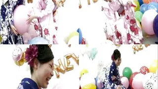 Japanese Girls Celebrate New Year By Balloon Blast!!! - Full version ( - AVI Format)