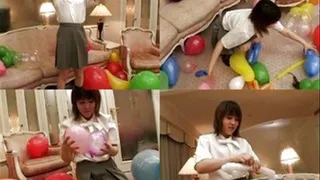 SCHOOLGIRL'S HORNINESS OVER BALLOONS!!! - Part 1 (Faster Download - )