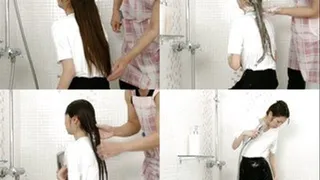 Long Haired Lady Is Bathed By A Man! - Full version (Faster Download - )