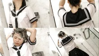 Schoolgirl In A Hurry SHOWERS With Uniform ON!!! - Part 1 (Faster Download - )