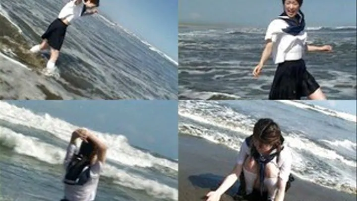 Schoolgirl in Uniform Dips In The Beach - WET07 - Part 2 (Faster Download - )