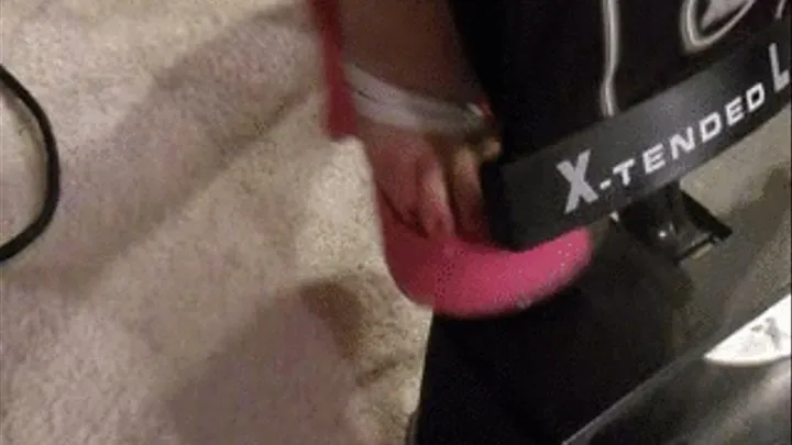 Vacuuming In Pink Platform Thongs