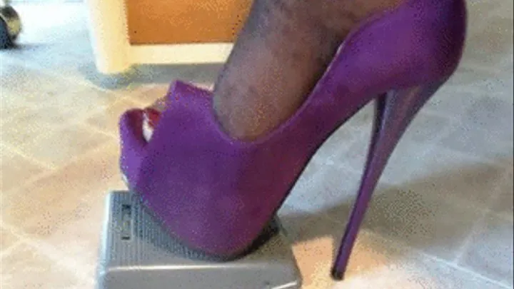 Sewing In Open Toe Purple Platforms