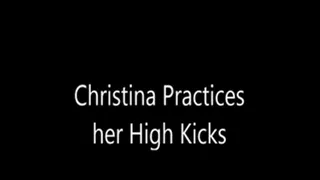 Christina Practices her High Kicks std