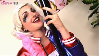 Horny Medusa Blonde dressed up as Harley Quinn enjoying foot fetish action NQ