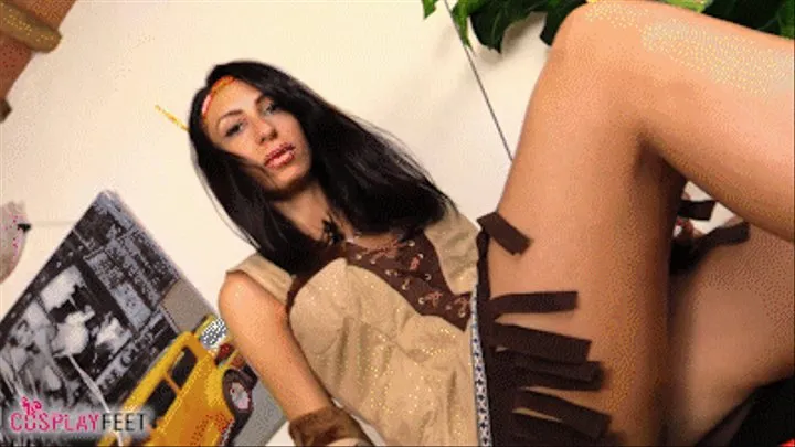 Gorgeous dark haired Daniela cosplaying as Indian NQ