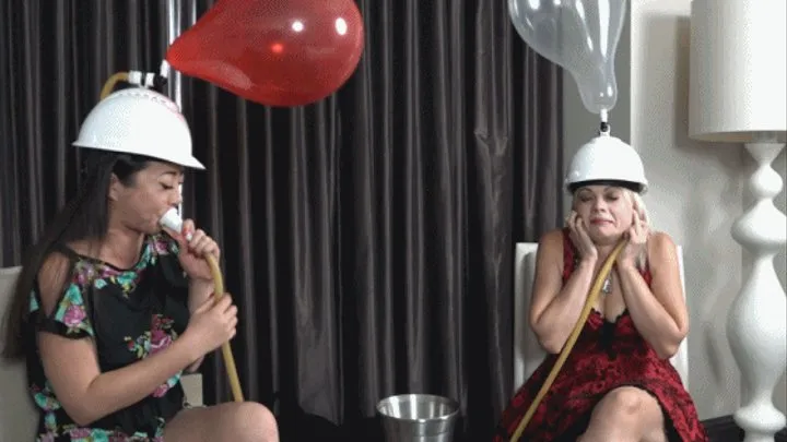 Nadia and Nyssa Compete in a Sex Trivia Game with Balloons
