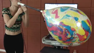 Anastasia Blows Her First Balloon to Bursting