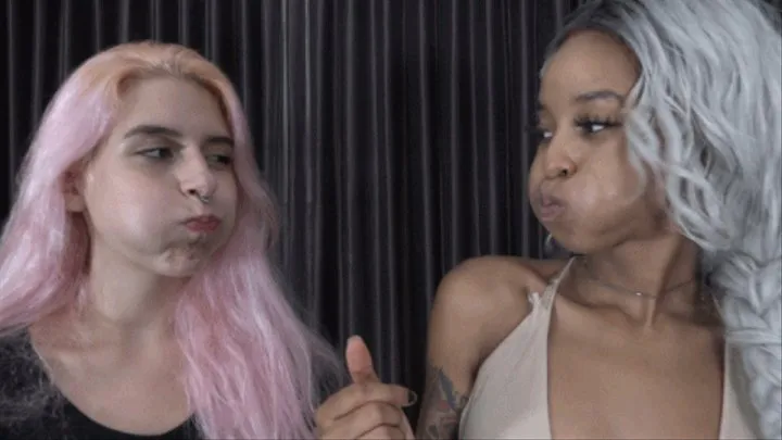 Chloe and Reina Warm Up Their Faces for Blowing