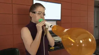 Alice Blows a Qualatex 5" Balloon to Bursting