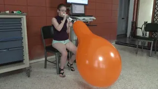 Alice Blows a Qualatex 24" Round Balloon to Bursting