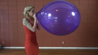 Reagan Blows a Tuff-Tex 24" Round Balloon to Bursting