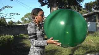 Kiki Blows a Tuff-Tex 24" Round Balloon to Bursting