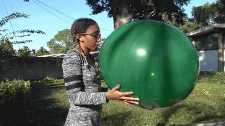 Kiki Blows a Tuff-Tex 24" Round Balloon to Bursting