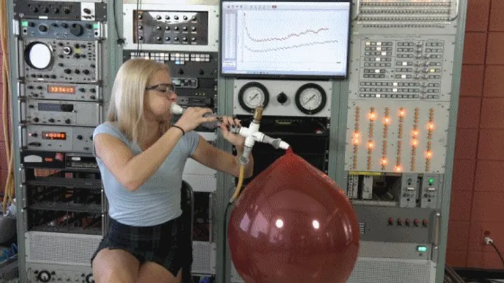 Sophia Blows a Double-Stuffed Pair of BSA 17-inch Balloons to Bursting