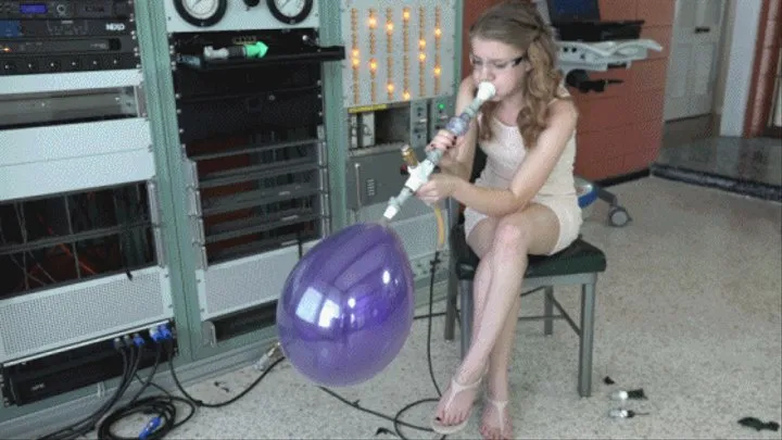 Dakota Burns Blows a Double-Stuffed Pair of Tuf-tex 14-inch Balloons to Bursting