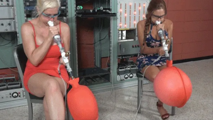 Tylee and Janine Help Each Other Blow a Chinese Hot Water Bottle