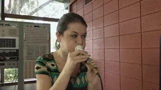 Anastasia Tests Her Blowing Pressure