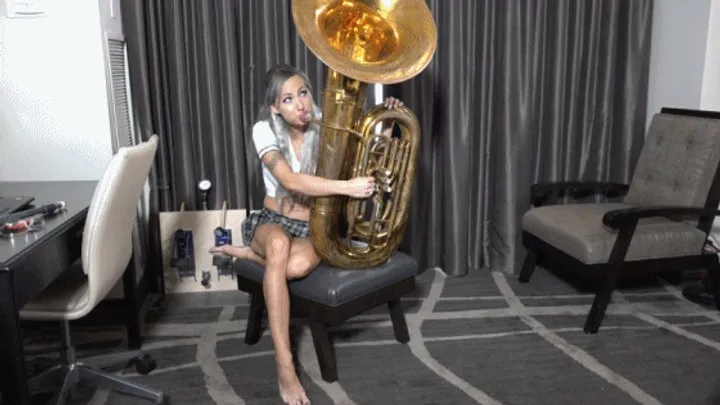 Taylor Tries Out the Tuba