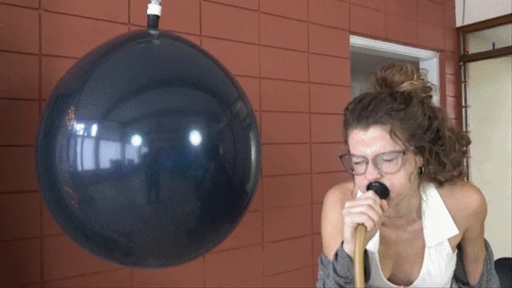 Nathalia Blows a BelBal 350 Round Balloon to Bursting