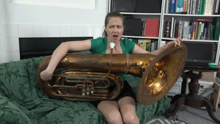Star Examines Her Roommate's Tuba