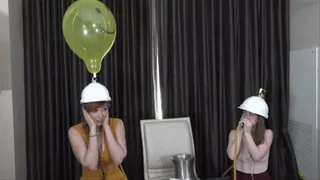 Alice and Lauren Compete in a Sex Trivia Game with Balloons