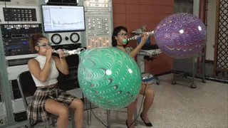 Channy and Kira Blow Suzuki Peacock Balloons to Bursting