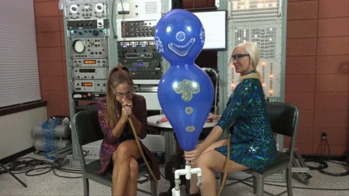 Janine and Tylee Blow Some Clown Figurine Balloons