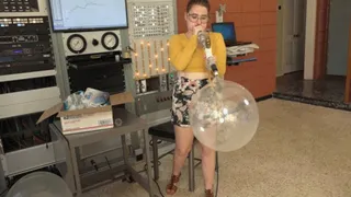 Alice Attempts to Blow Up a Plastic Deco Bubble