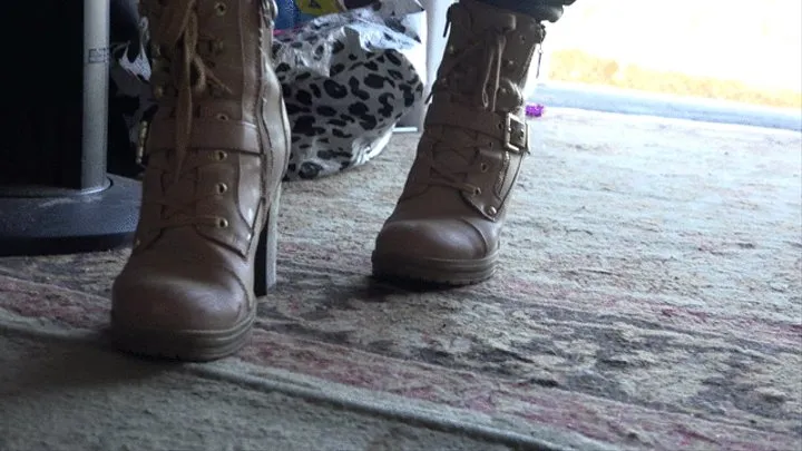 Tan Zipper Boots