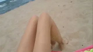 Heidi's sandy beach feet