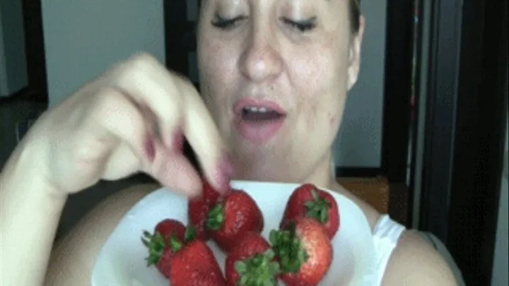 Huge strawberry - swallowing