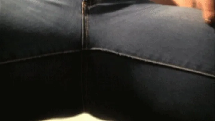 The clip POV to sit on a face in jeans.