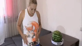 Big belly from watermelon