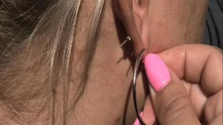 Earrings in ears from different sides ORDER