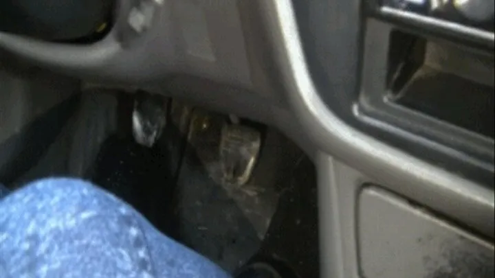 To press a pedal in the car