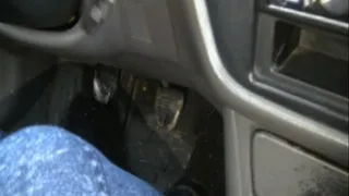 To press a pedal in the car .